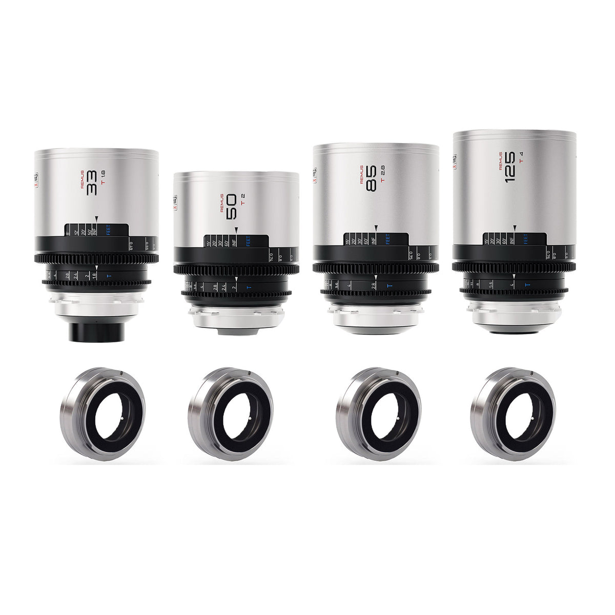 Blazar Remus 1.5x anamorphique – Kit de 4 objectifs 33/50/85/125mm (monture PL/EF)