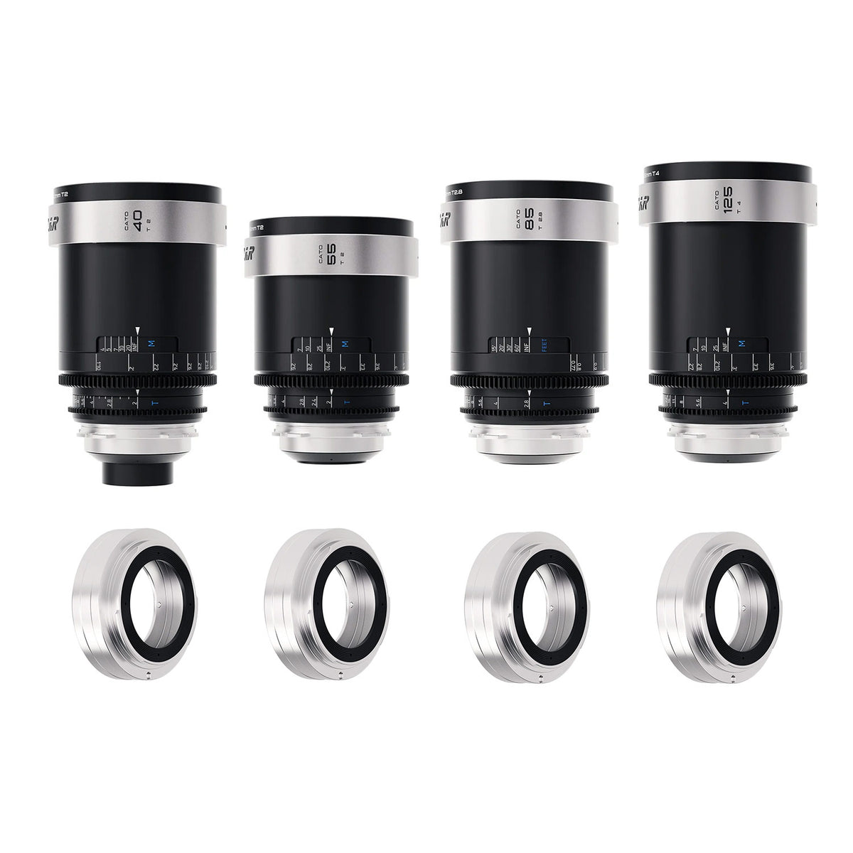 Blazar Cato 2x – Kit de 4 objectifs (40mm, 55mm, 85mm, 125mm) anamorphiques (monture PL/EF)