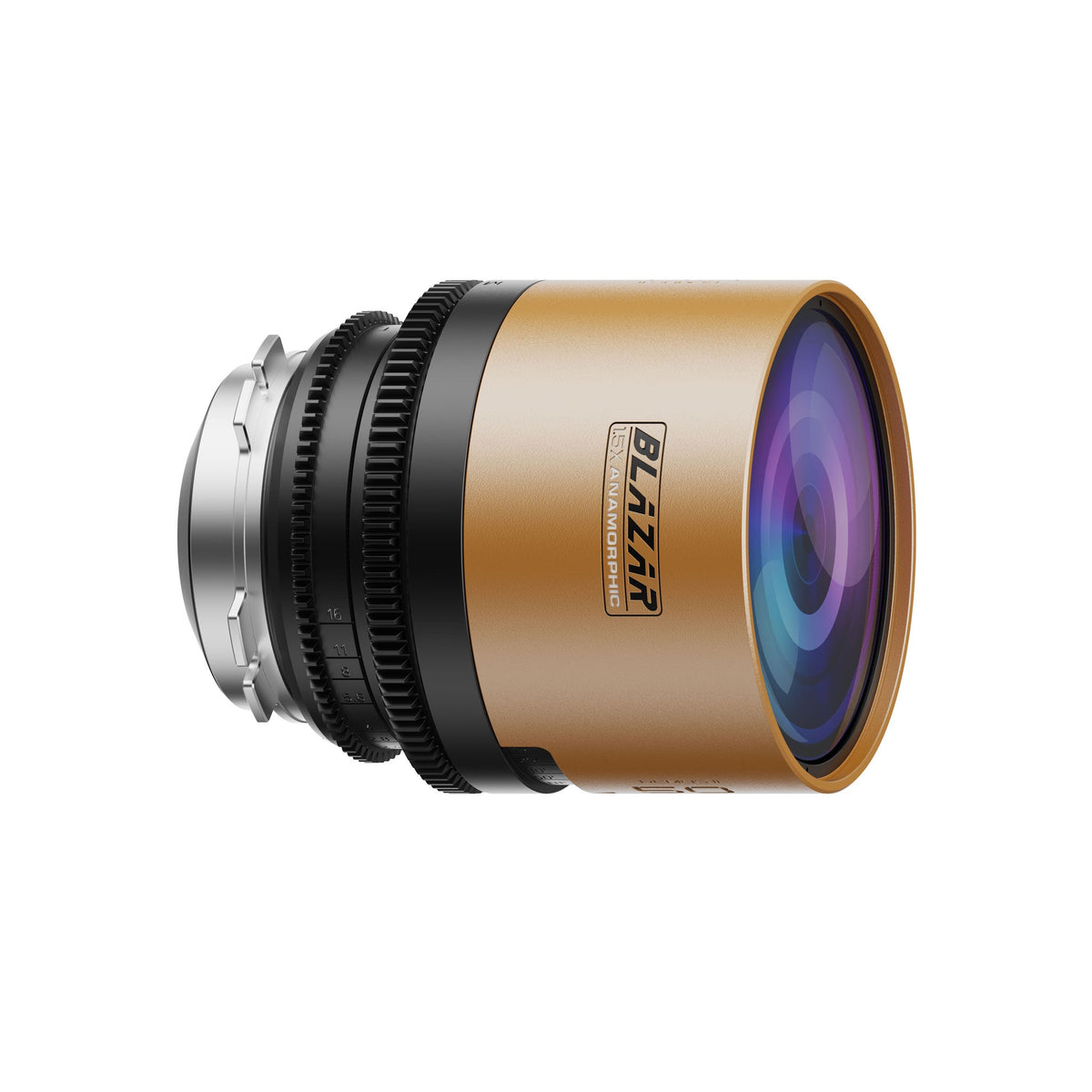 Blazar Remus II 50mm anamorphic lens on camera
